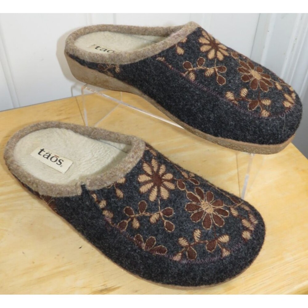 Taos Woolderness 2 Clogs Floral Wool Comfort EU 42/US 11-11.5 Slip Ons